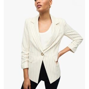 Veronica Beard Cream Striped Blazer